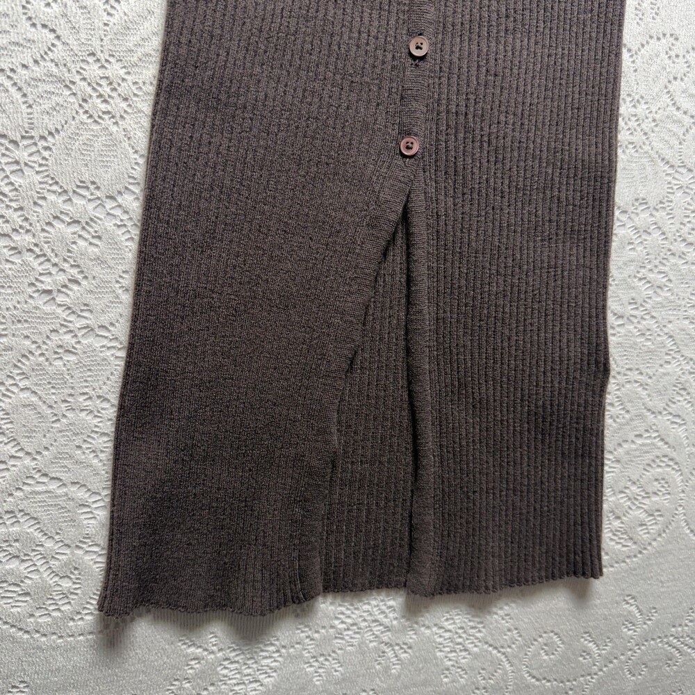 The Group Babaton Sweater Dress Womens Medium Brown Ribbed Bodycon Midi - Picture 2 of 13
